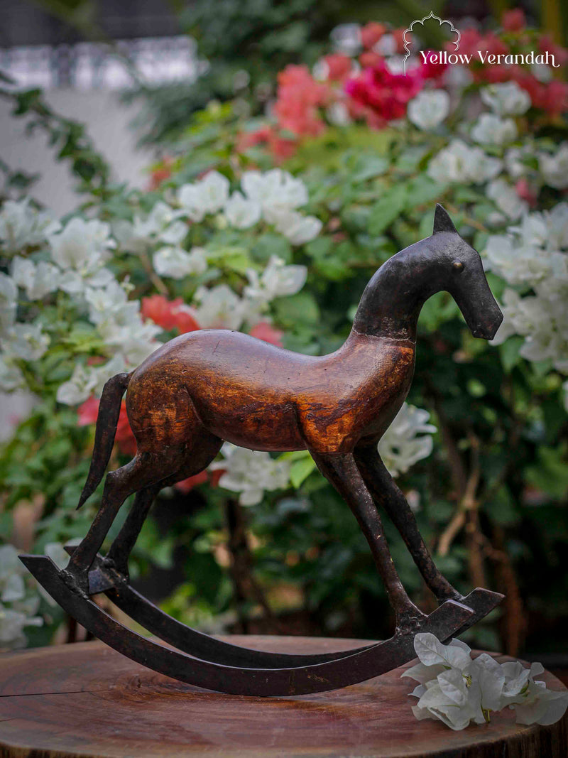 Antique Wooden Rocking Horse