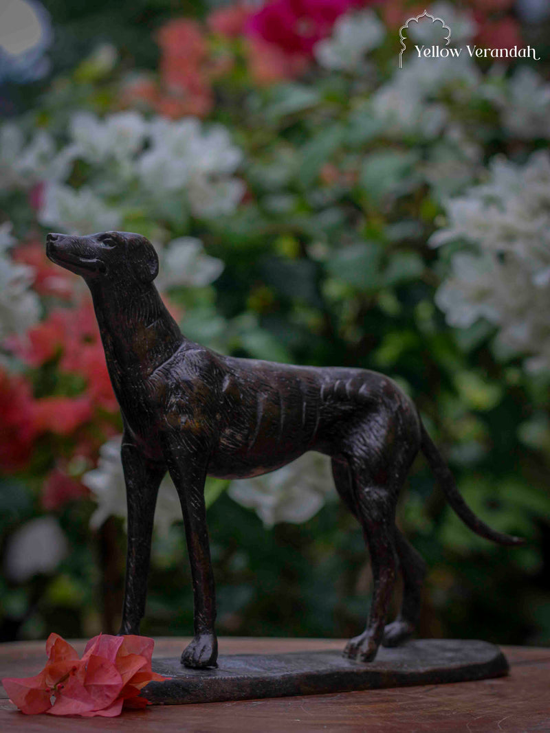 Antique Brass Dog Sculpture