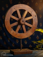 Antique Wooden Wheel Decor