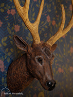 Marble Dust Sculpture - Deer Head