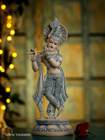 Marble Dust Sculpture - Krishna with flute