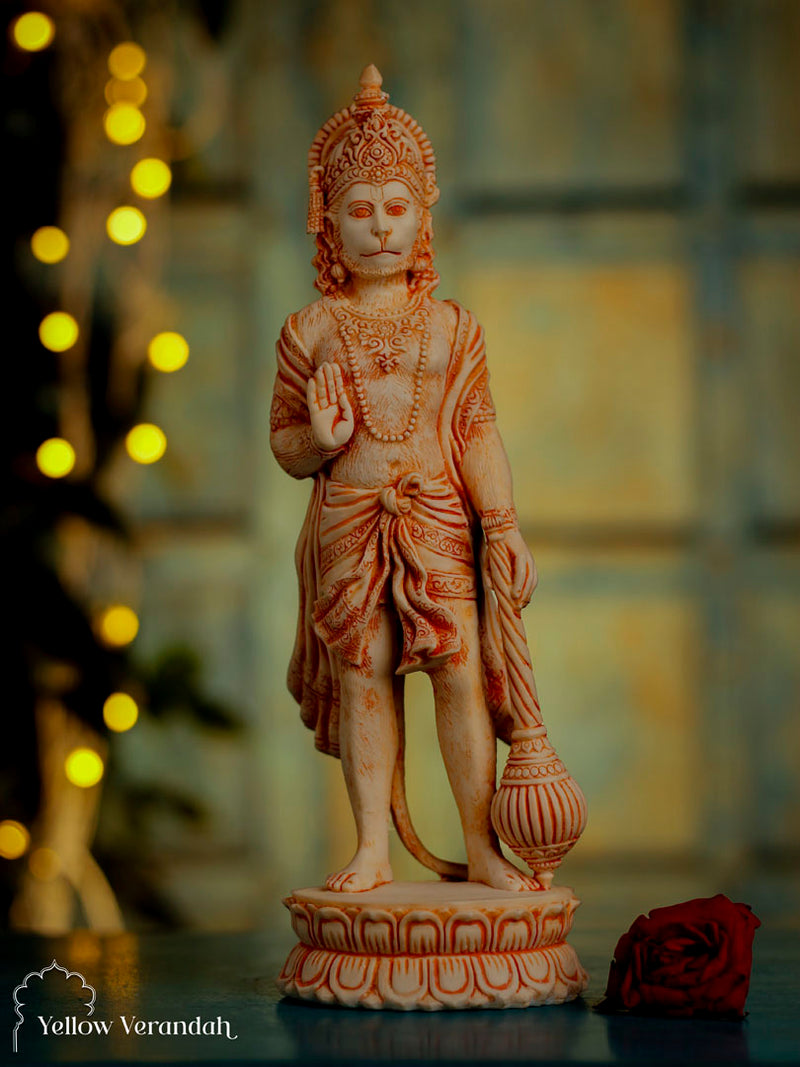 Marble Dust Sculpture - Standing Hanuman