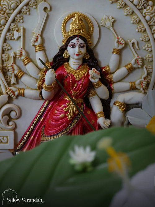 Marble Dust Sculpture of Durga Mata 