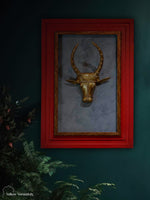 Brass Cow Head on Wall Frame