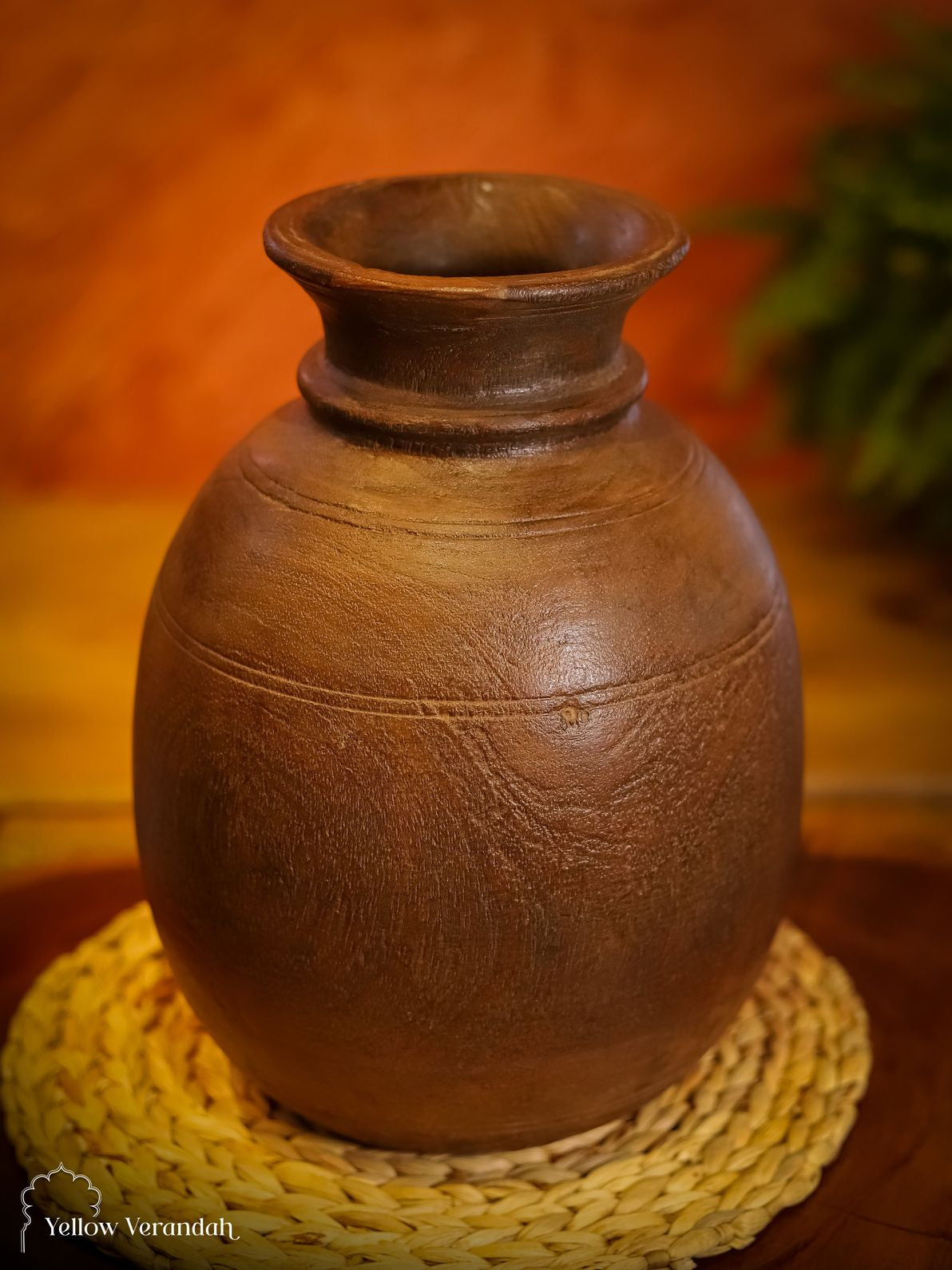Antique Wooden Pot Vase