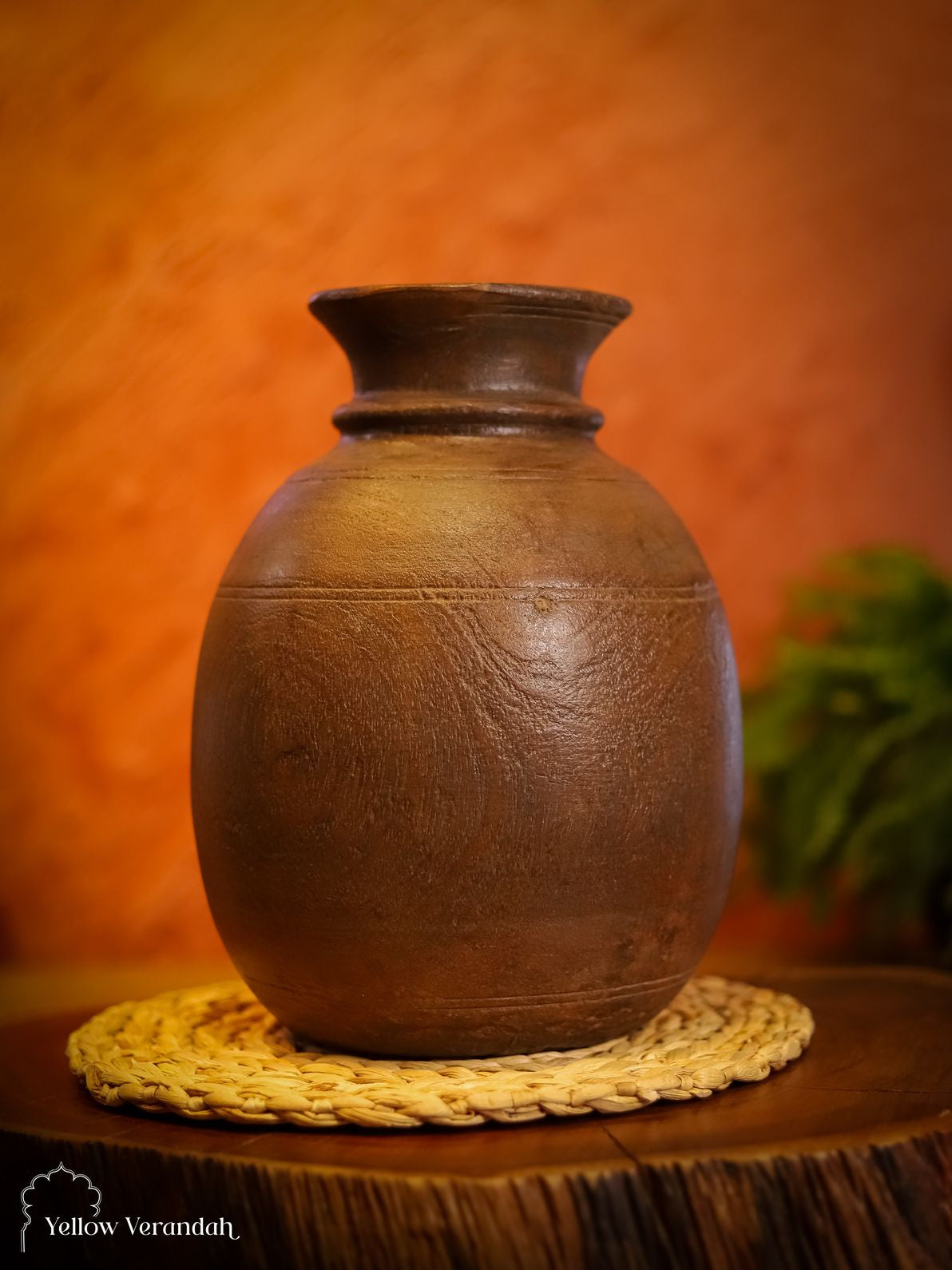 Antique Wooden Pot Vase