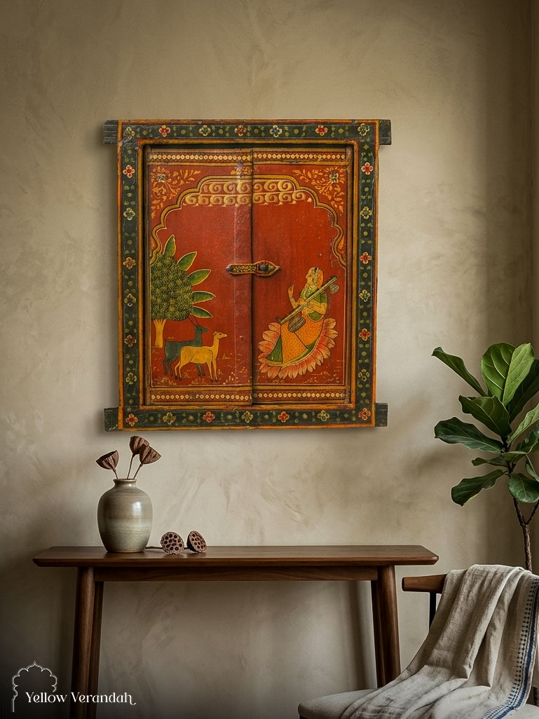 Pichwai Handpainted Wall Panel Window