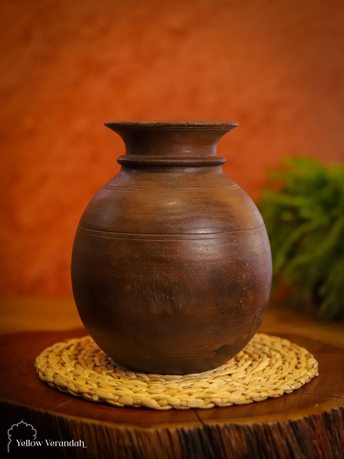 Antique Wooden Pot Vase
