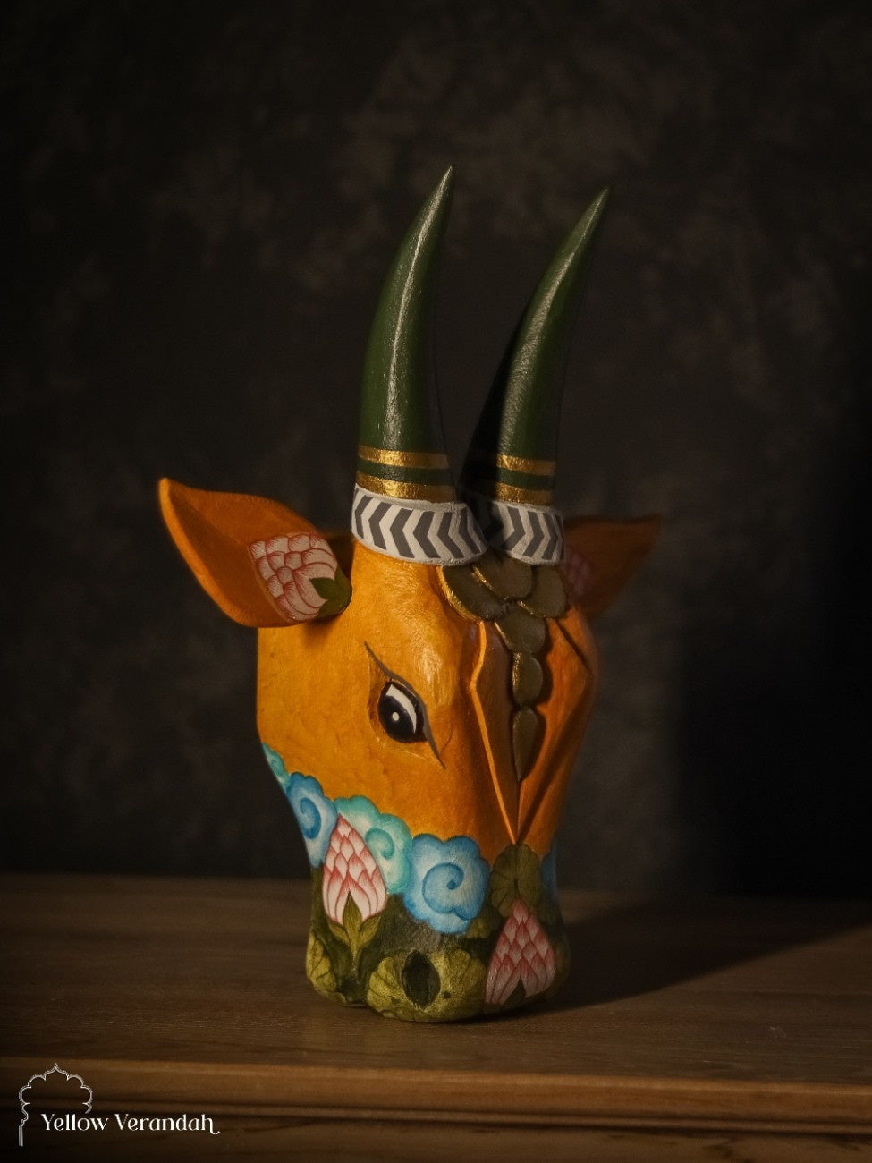 Wooden Cow Head Wall Decor - 15"
