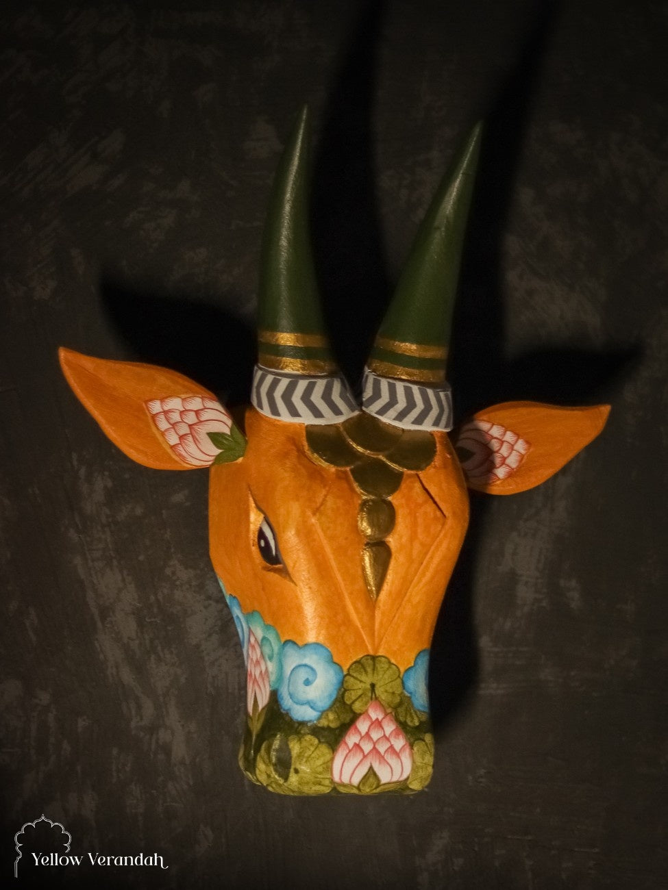 Wooden Cow Head Wall Decor - 15"