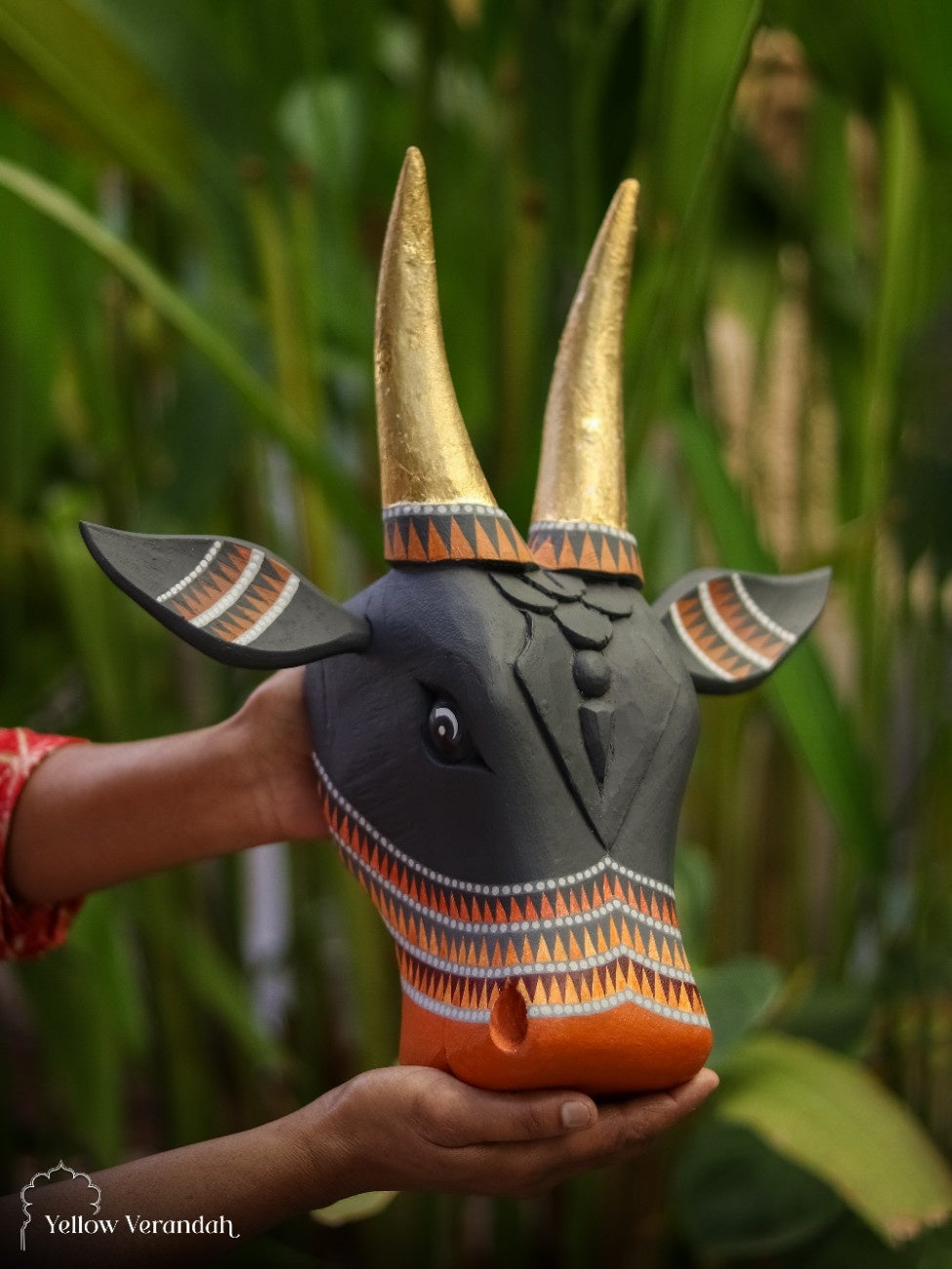 Wooden Cow Head Wall Decor - 15"