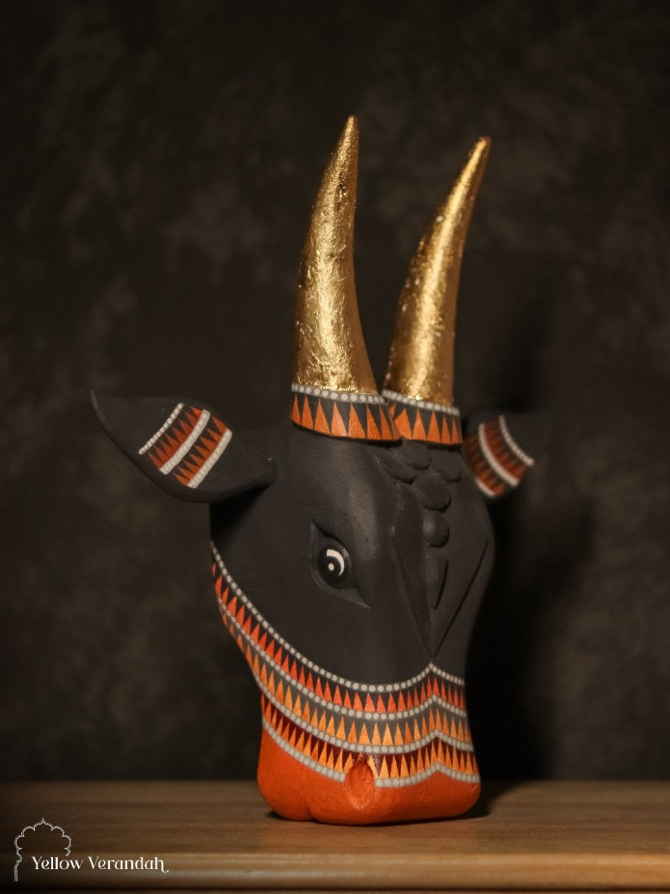 Wooden Cow Head Wall Decor - 15"
