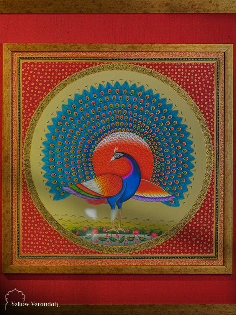 Peacock Painting Wall  Frame