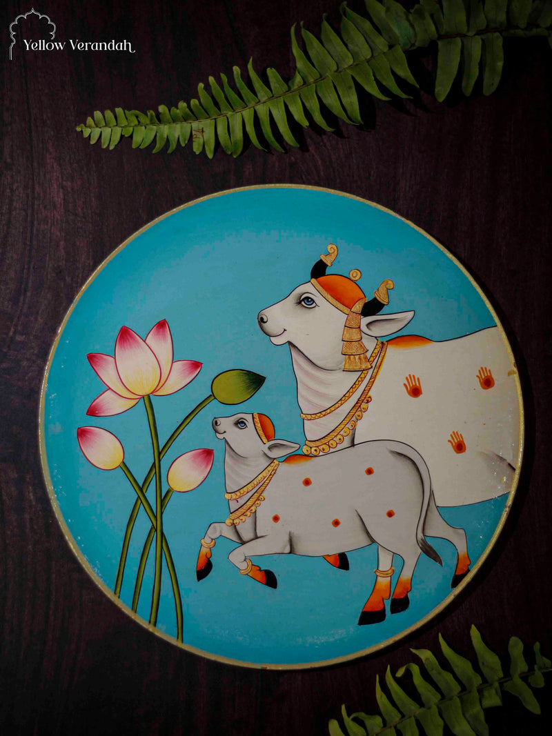 Pichwai Cow and Calf Painting