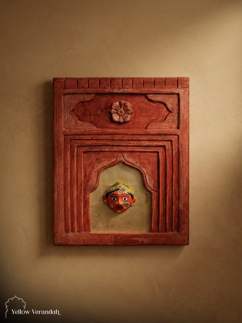 Wooden Jharokha Frame with Cheryal Mask