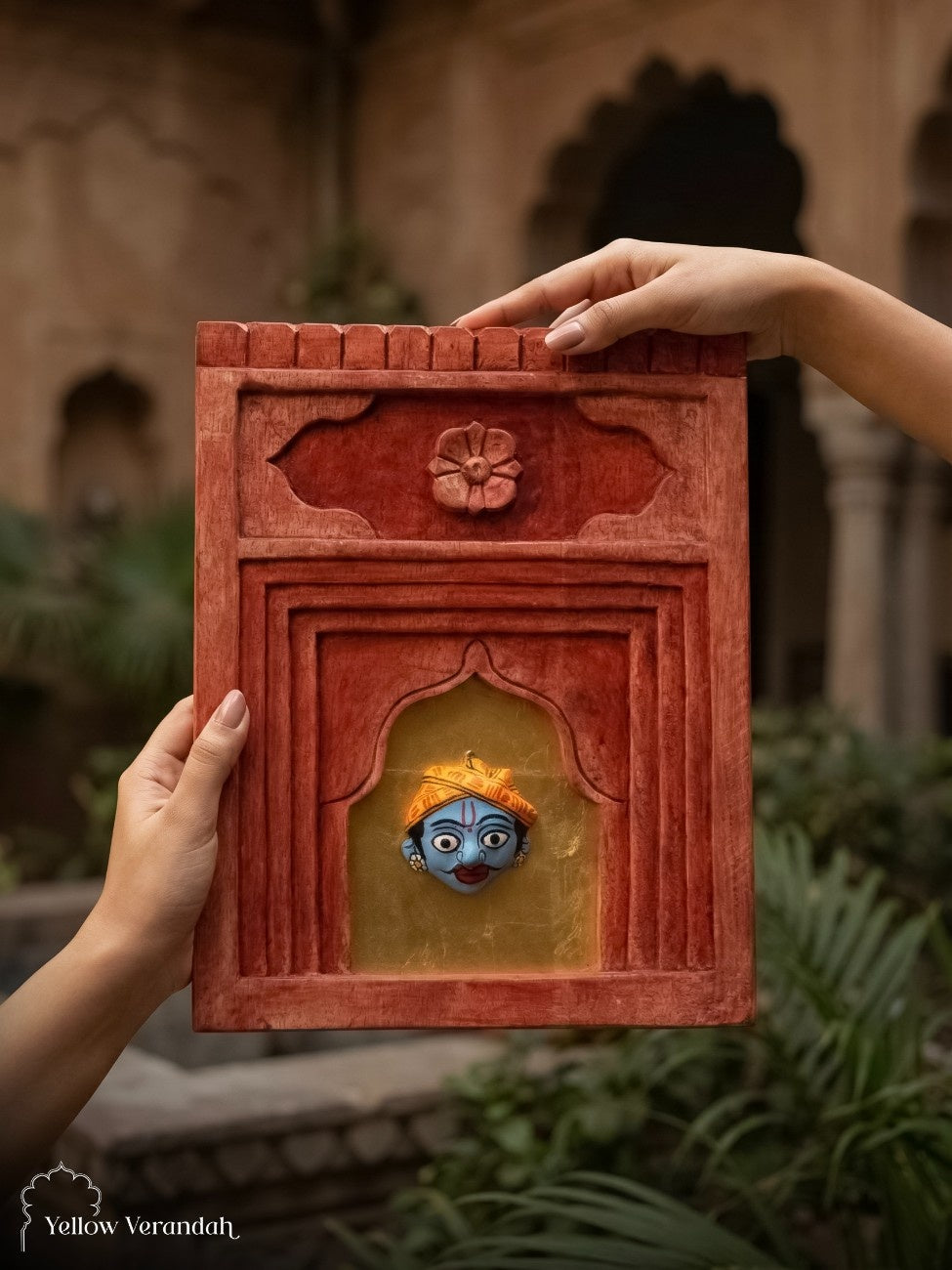 Wooden Jharokha Frame with Cheryal Mask
