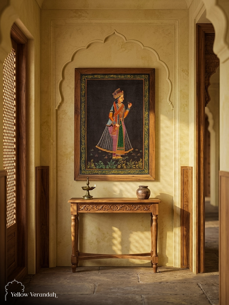 Vintage Painting - Indian Queen Portrait