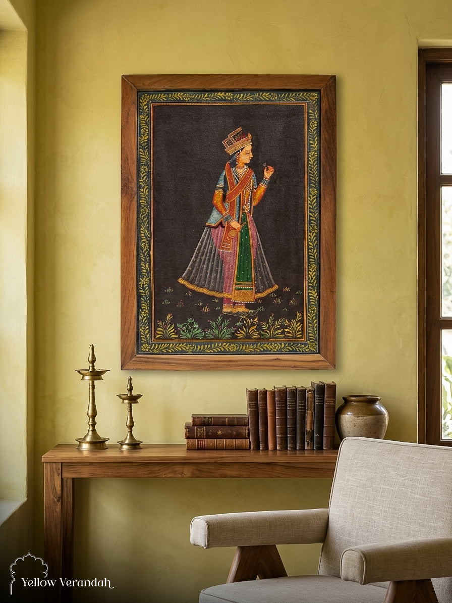 Vintage Painting - Indian Queen Portrait