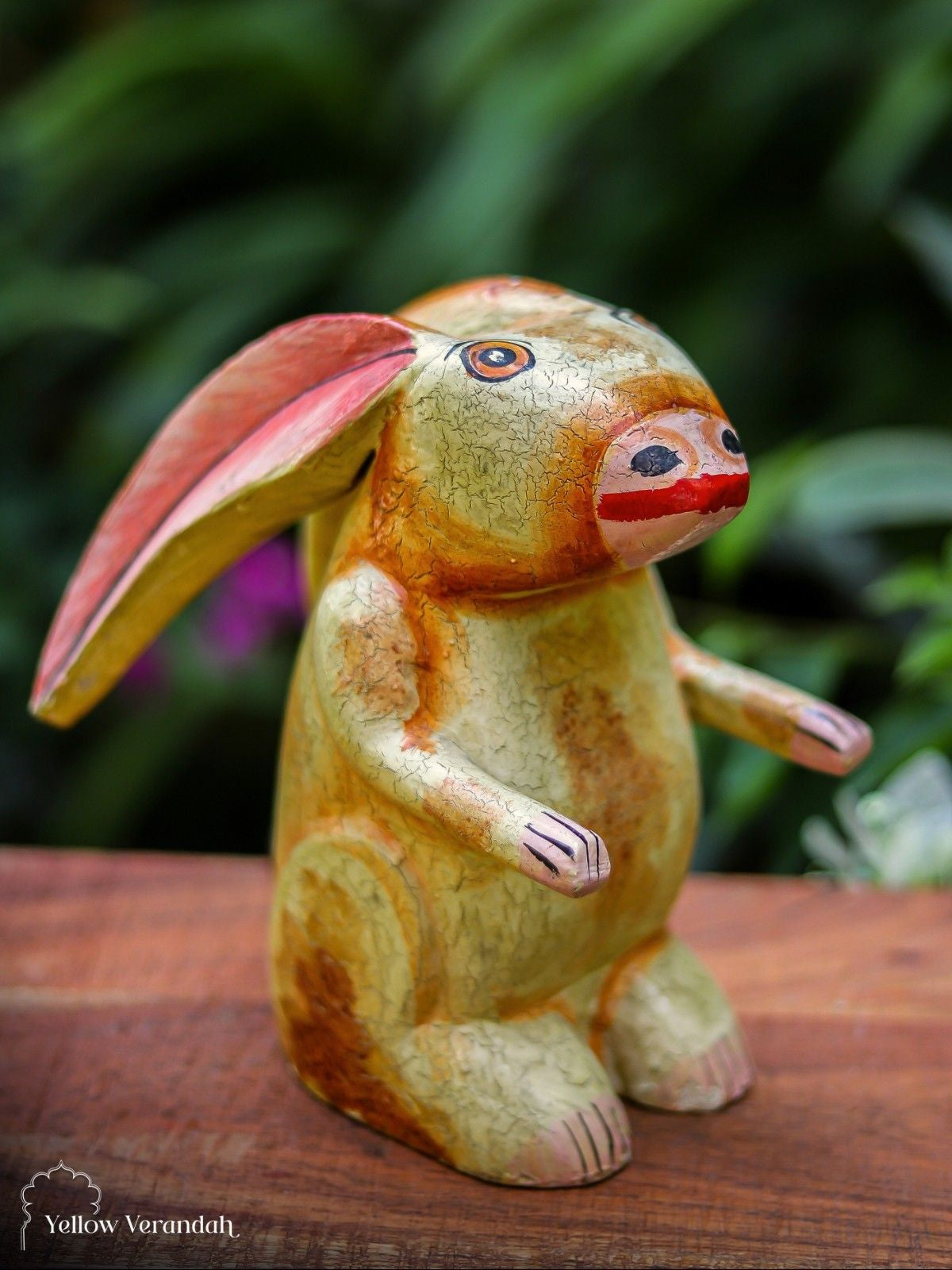 Wooden Distressed Rabbit – Yellow Verandah