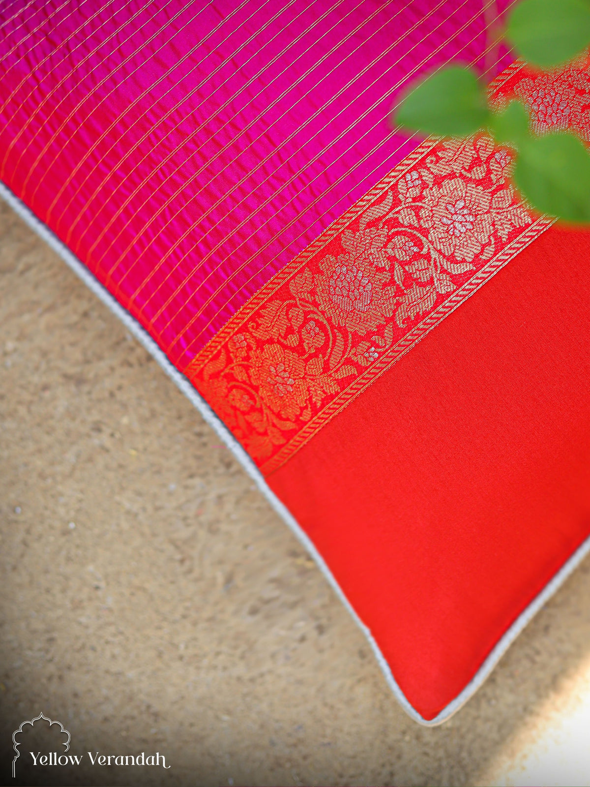 Kanchipuram Silk Cushion Cover - 16"x16"