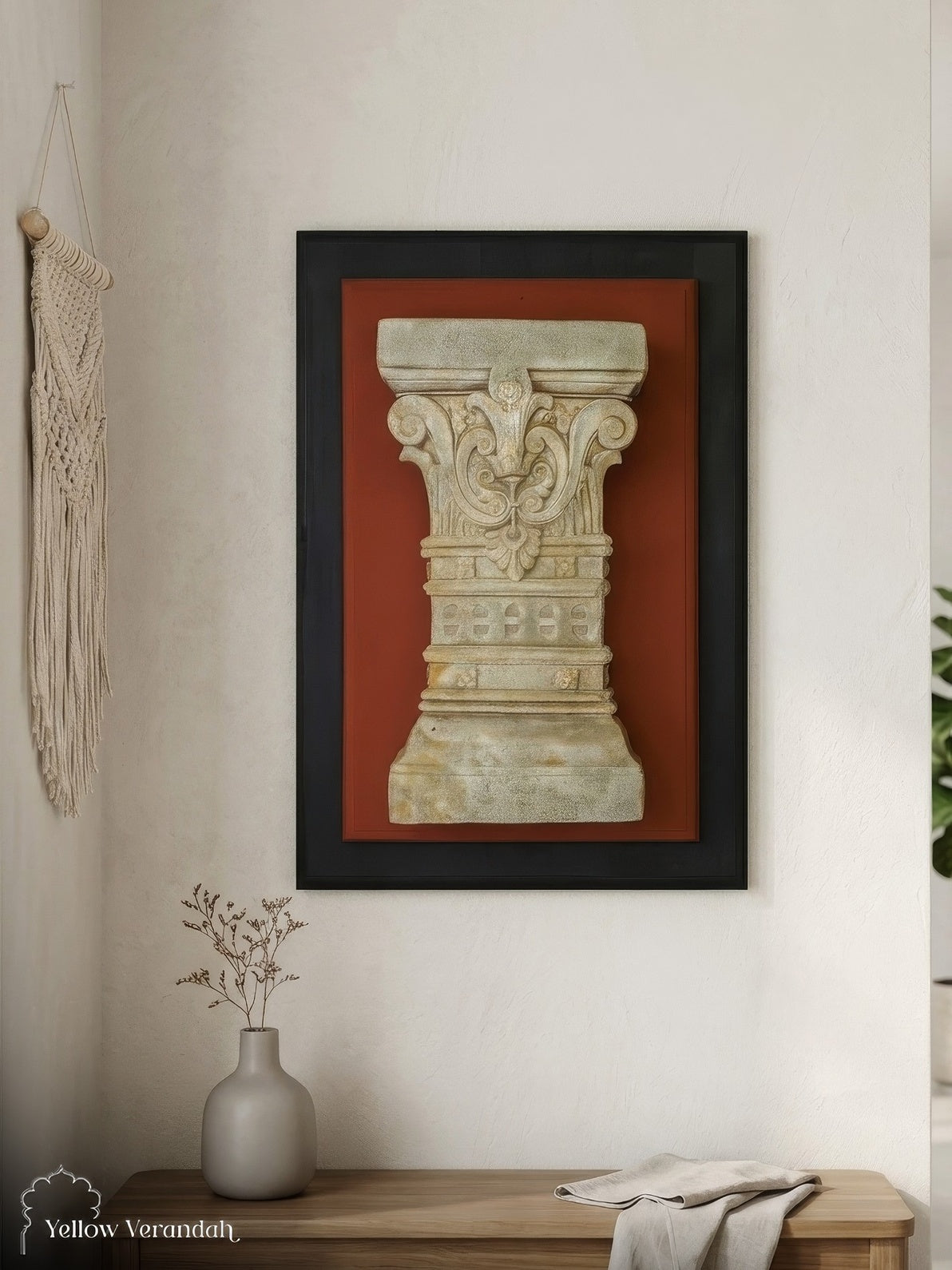 Vintage Stone Capital Carving Wall Frame