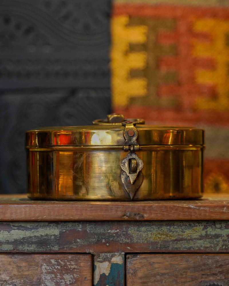 Vintage Brass Chapati Box