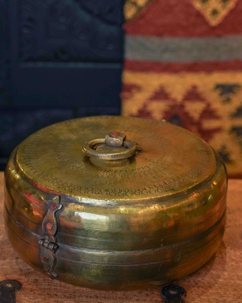 Vintage Brass Chapati Box