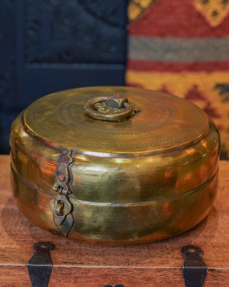 Vintage Brass Chapati Box