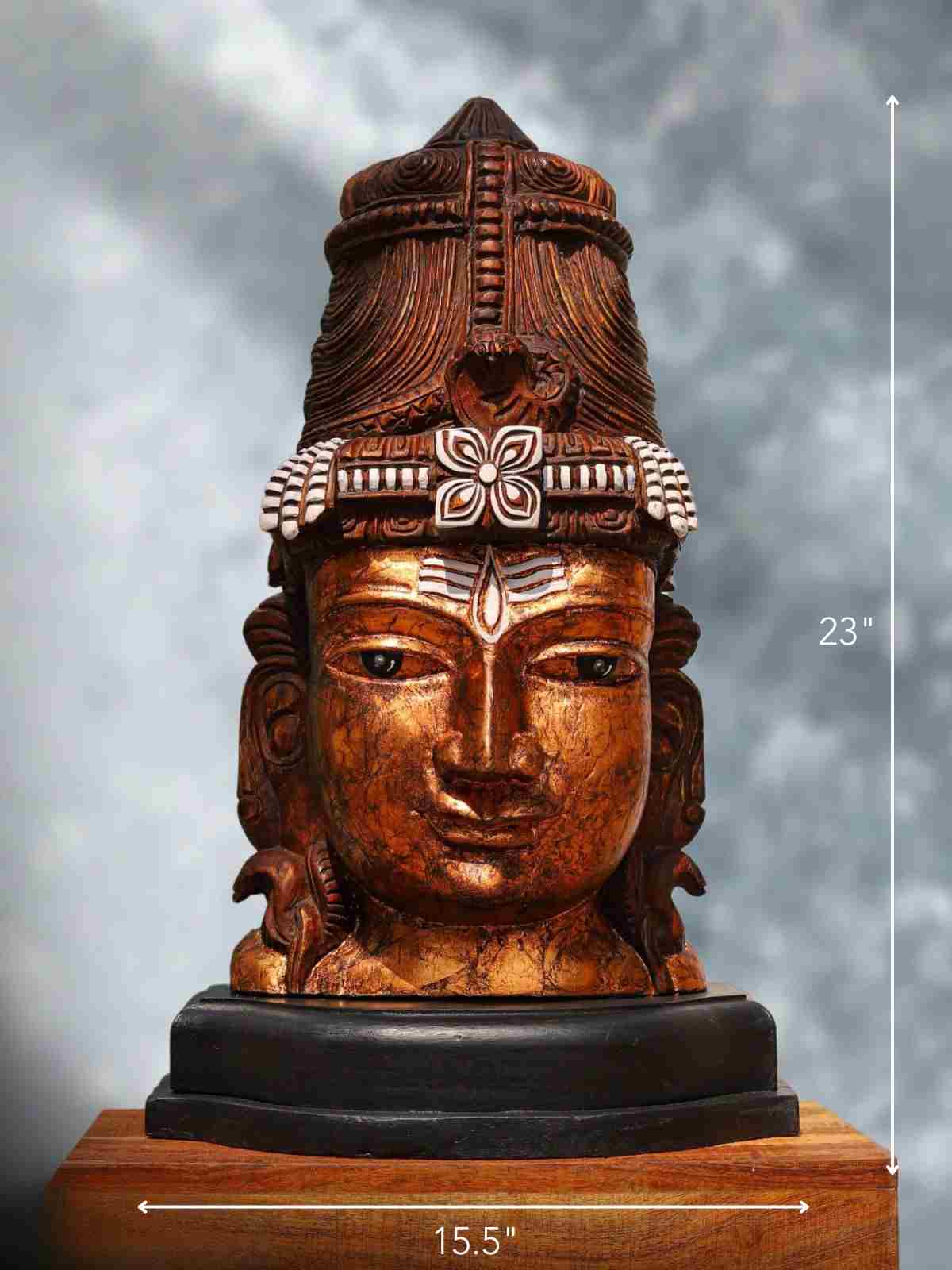 Wooden Shiva Sculpture