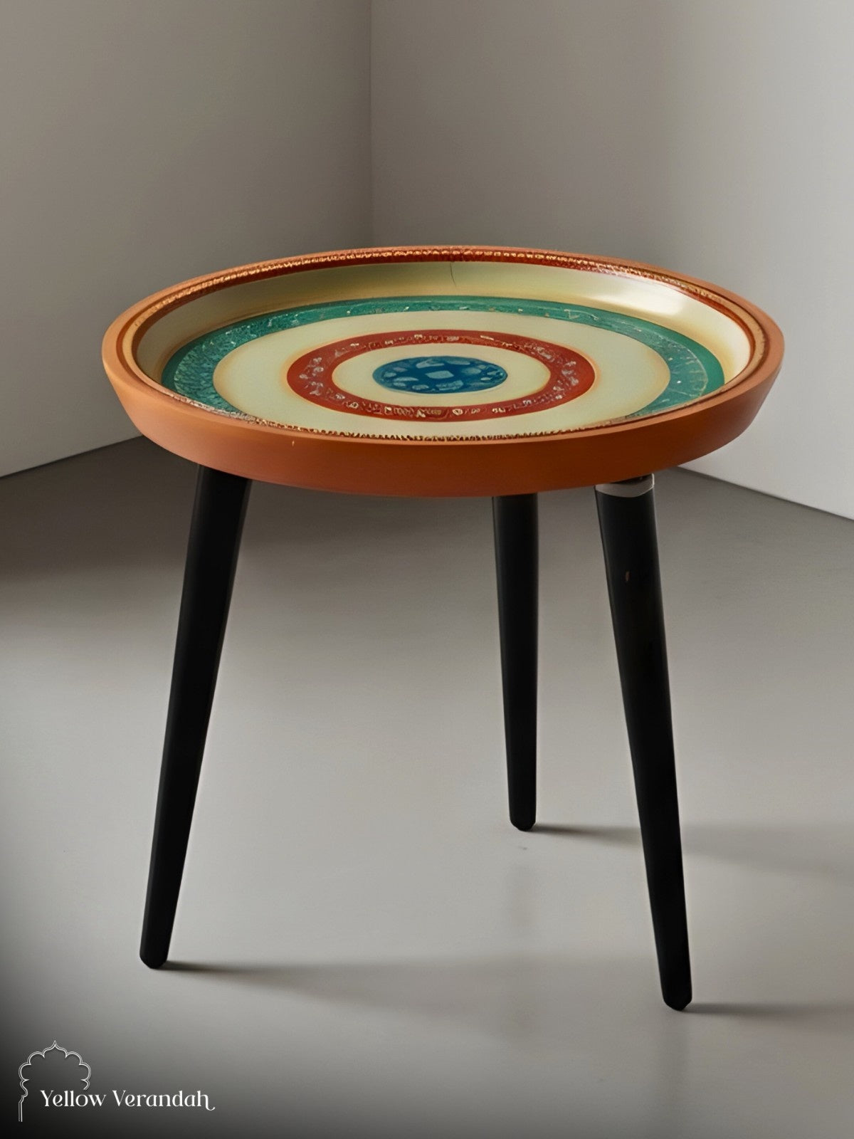 Wooden Round Table - Yellow