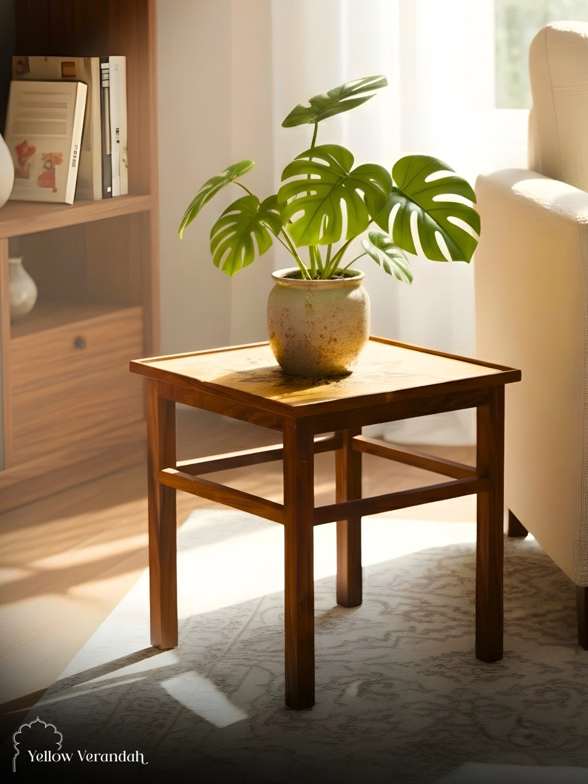 Wooden Table - Golden Distressed