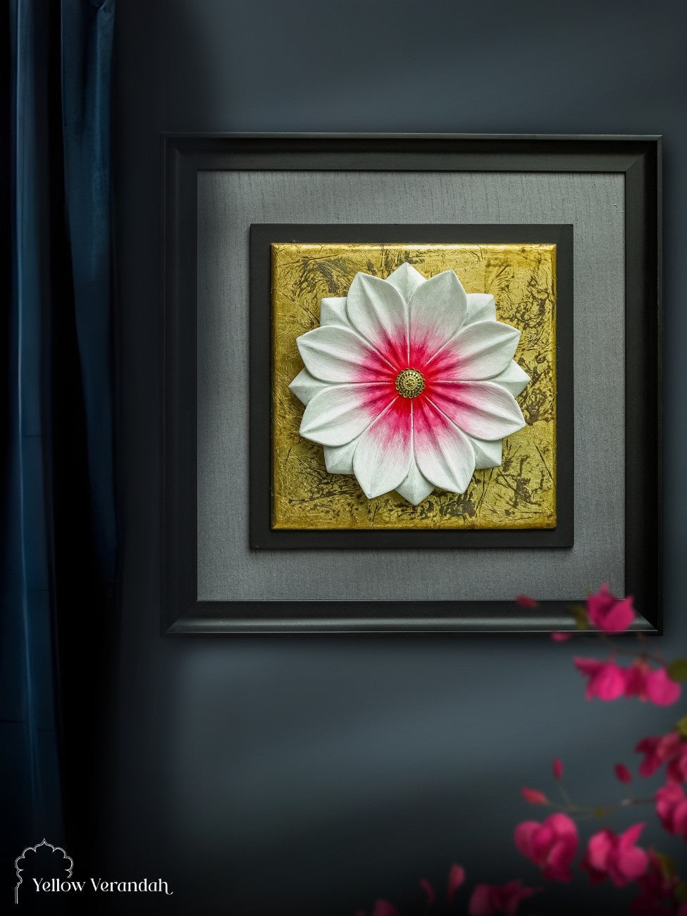 Marble Lotus Flower Wall Frame