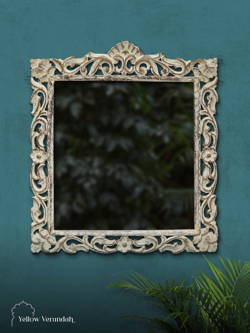 Victorian Wood Carving Frame Mirror 