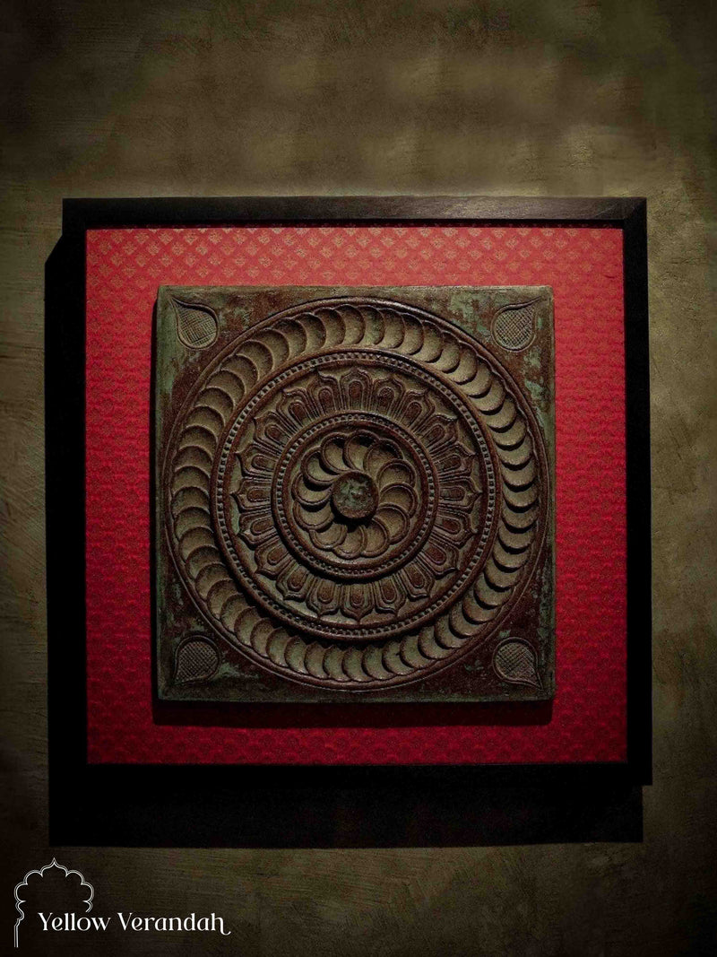 Wooden Floral Carving on Wall Frame