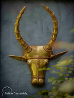 Brass Cow Head on Wall Frame