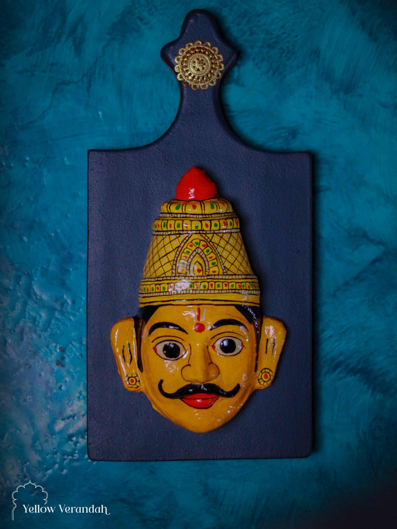 Wooden Wall Panel with Cheriyal Mask