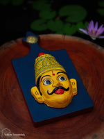 Wooden Cheriyal Face Mask on Wooden Panel