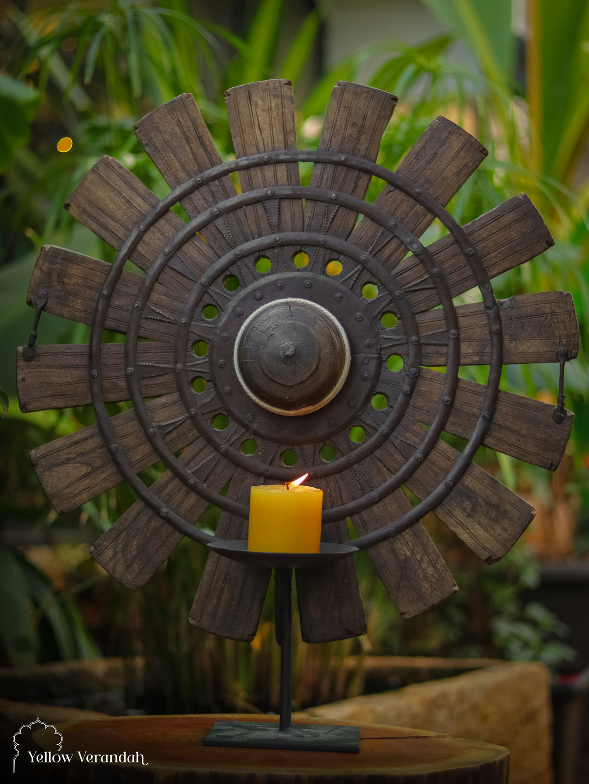 Wooden Wheel Table Artefact 