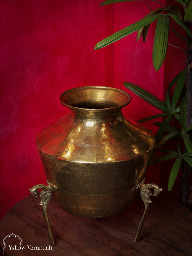 Vintage Brass Pot on Parrot Legs