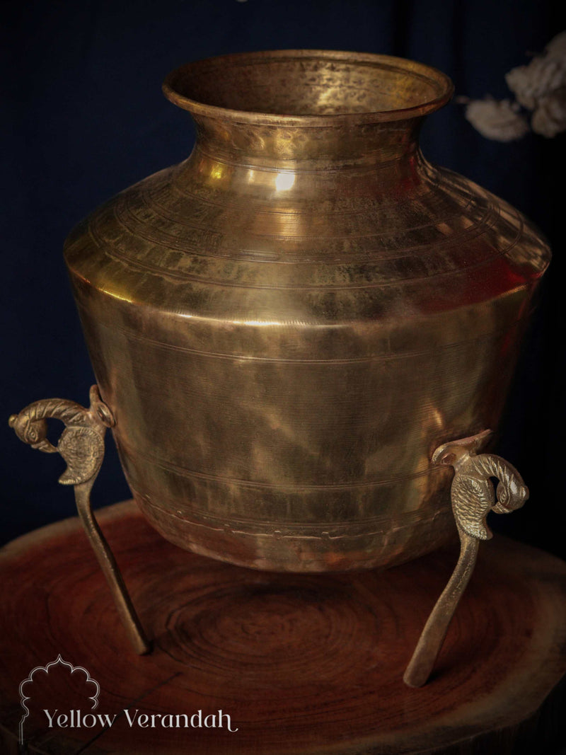 Vintage Brass Pot on Parrot Legs