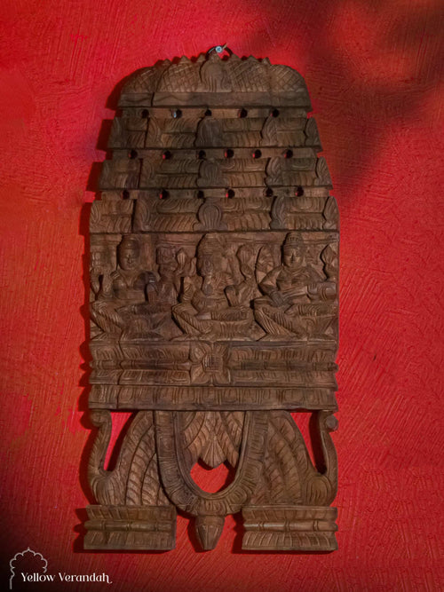 Antique Wooden Carving Temple Panel