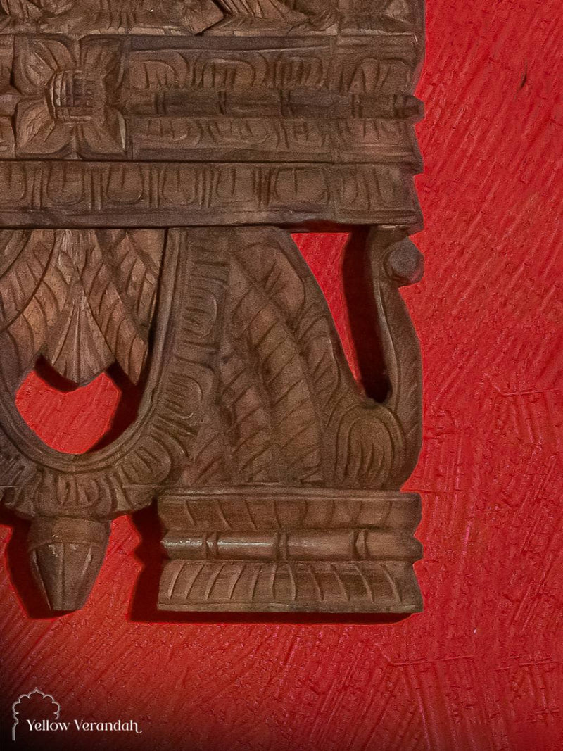 Antique Wooden Carving Temple Panel