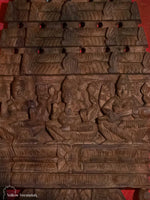 Antique Wooden Carving Temple Panel