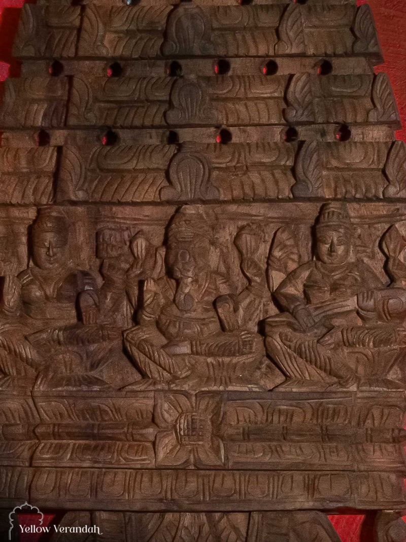 Antique Wooden Carving Temple Panel