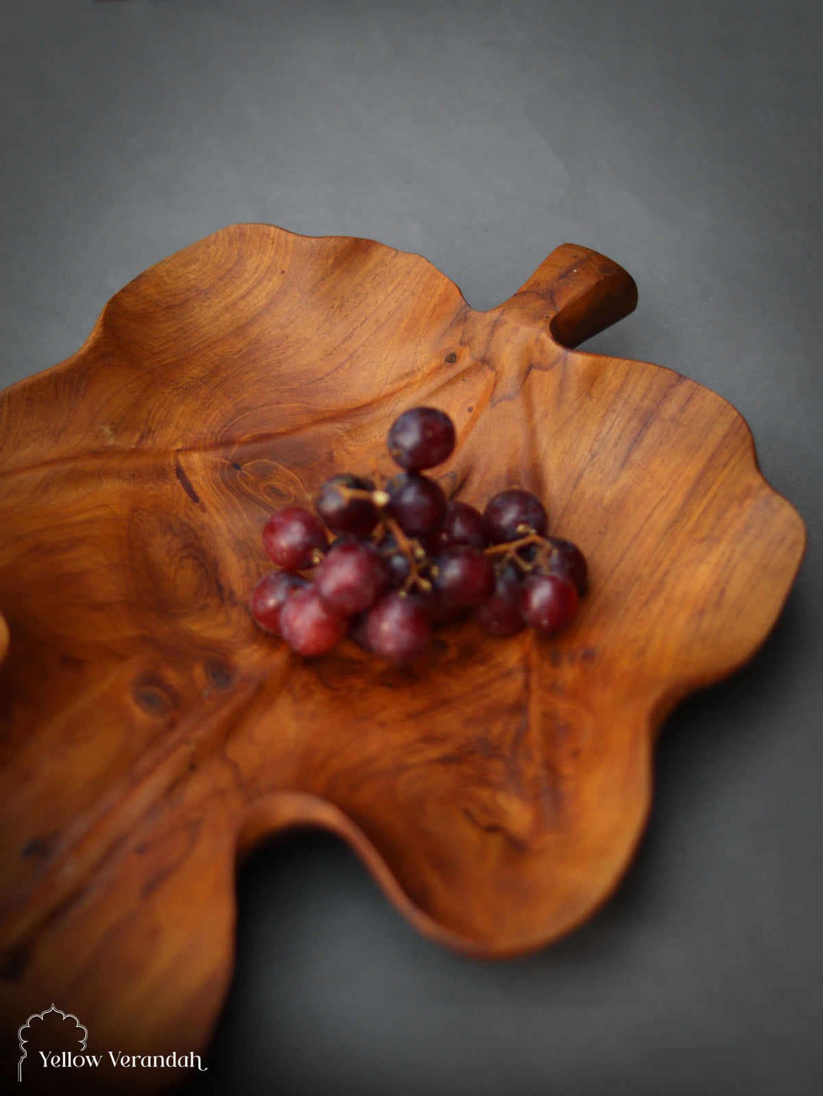 Teak Wood Leaf Shape Serving Platter