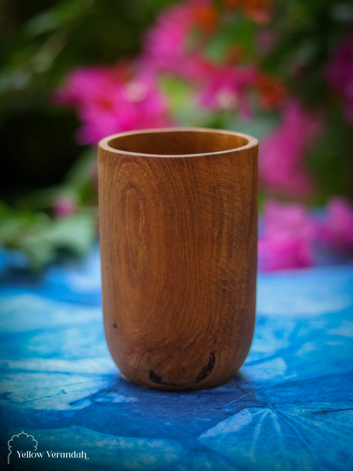 Teak Wood Serving Glass