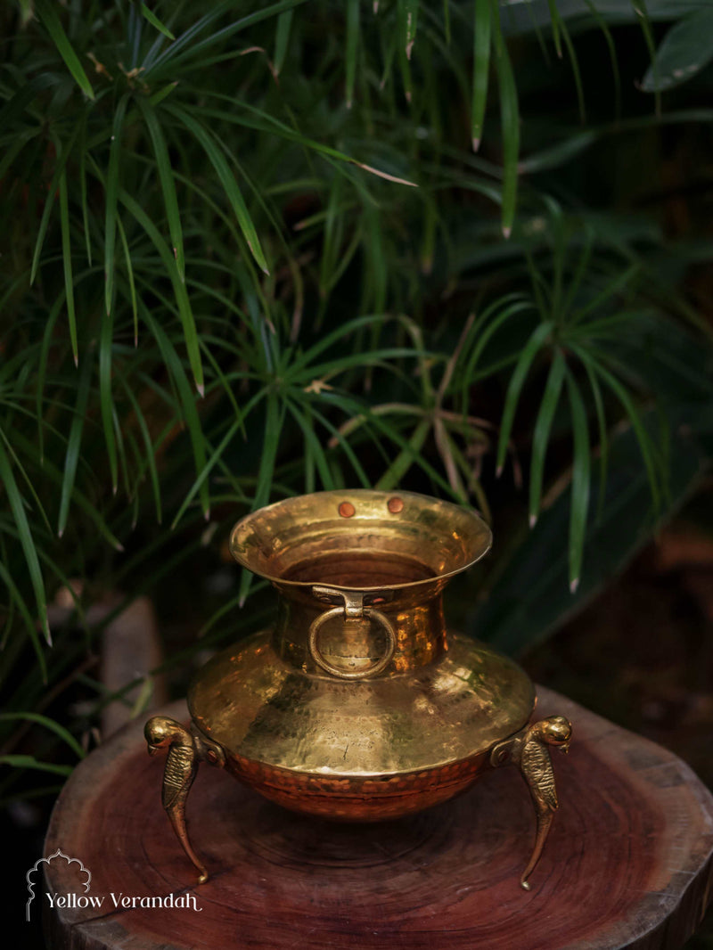 Vintage Brass Pot on Parrot Legs