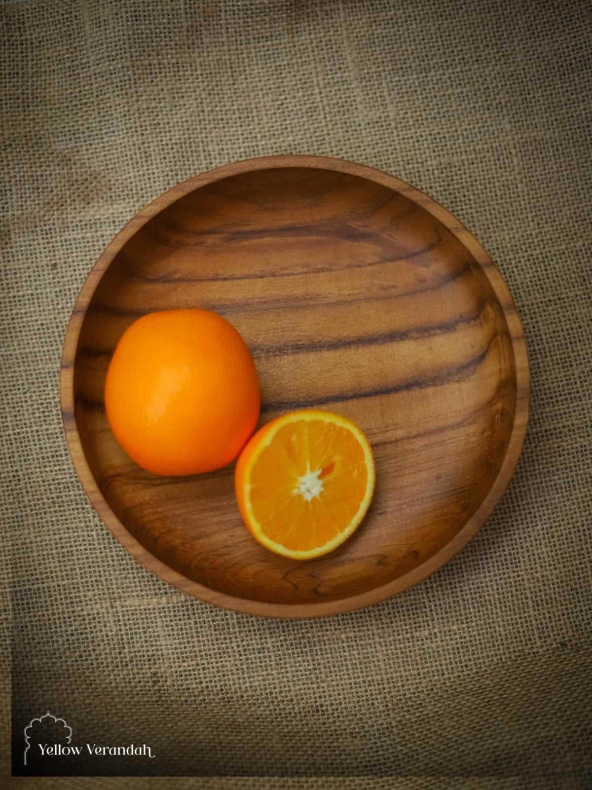 Teak Wood Serving Plate - Dia 8.5"