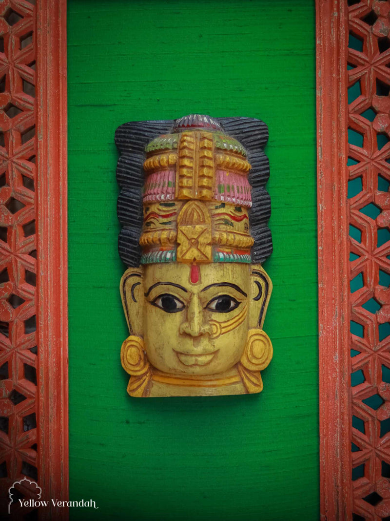 Wooden Antique Lakshmi on Wall Frame