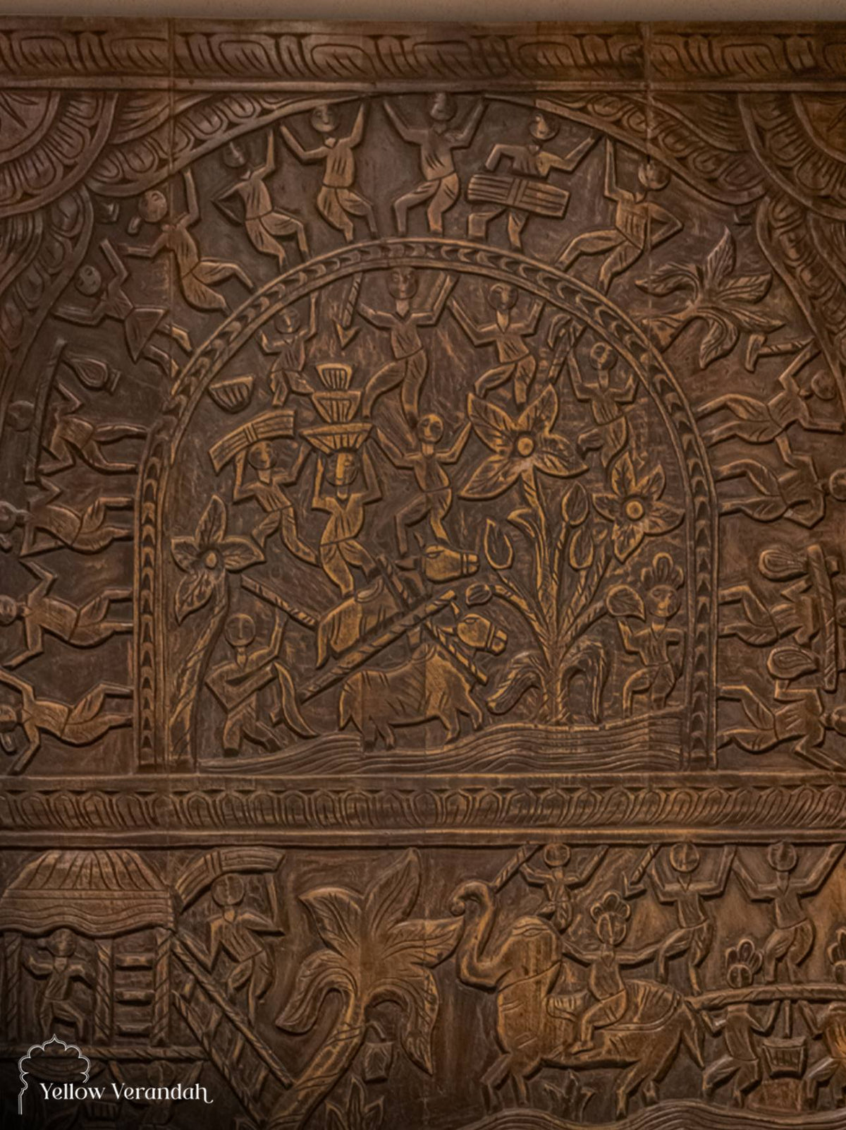 Odisha Tribal Wooden Wall Panel